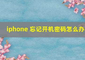 iphone 忘记开机密码怎么办